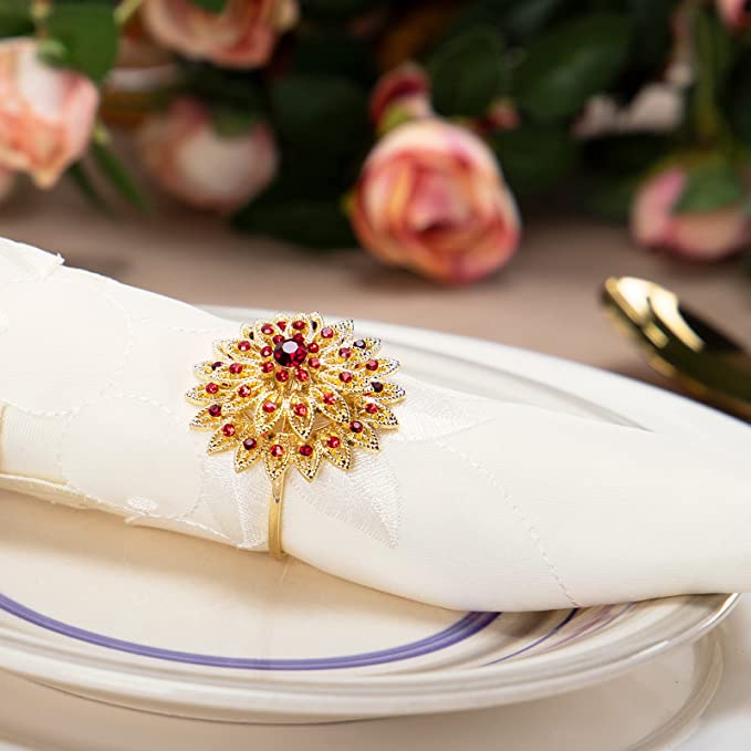 Tayis Flower Napkin Rings Set
