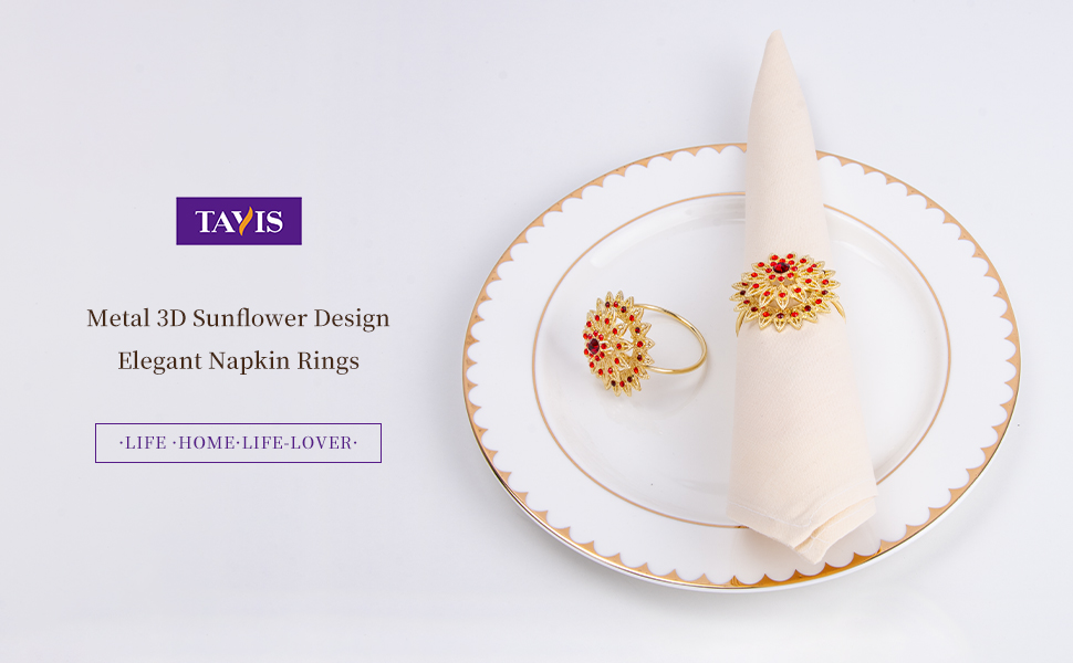 Tayis Flower Napkin Rings Set