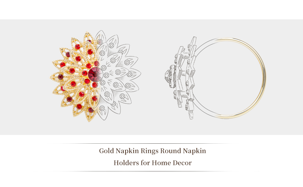 Tayis Flower Napkin Rings Set