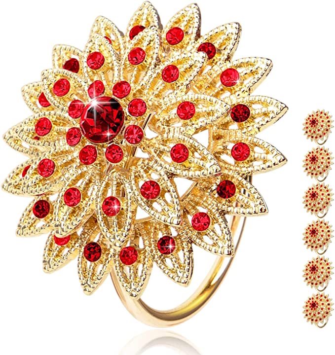 tayis flower napkin rings set