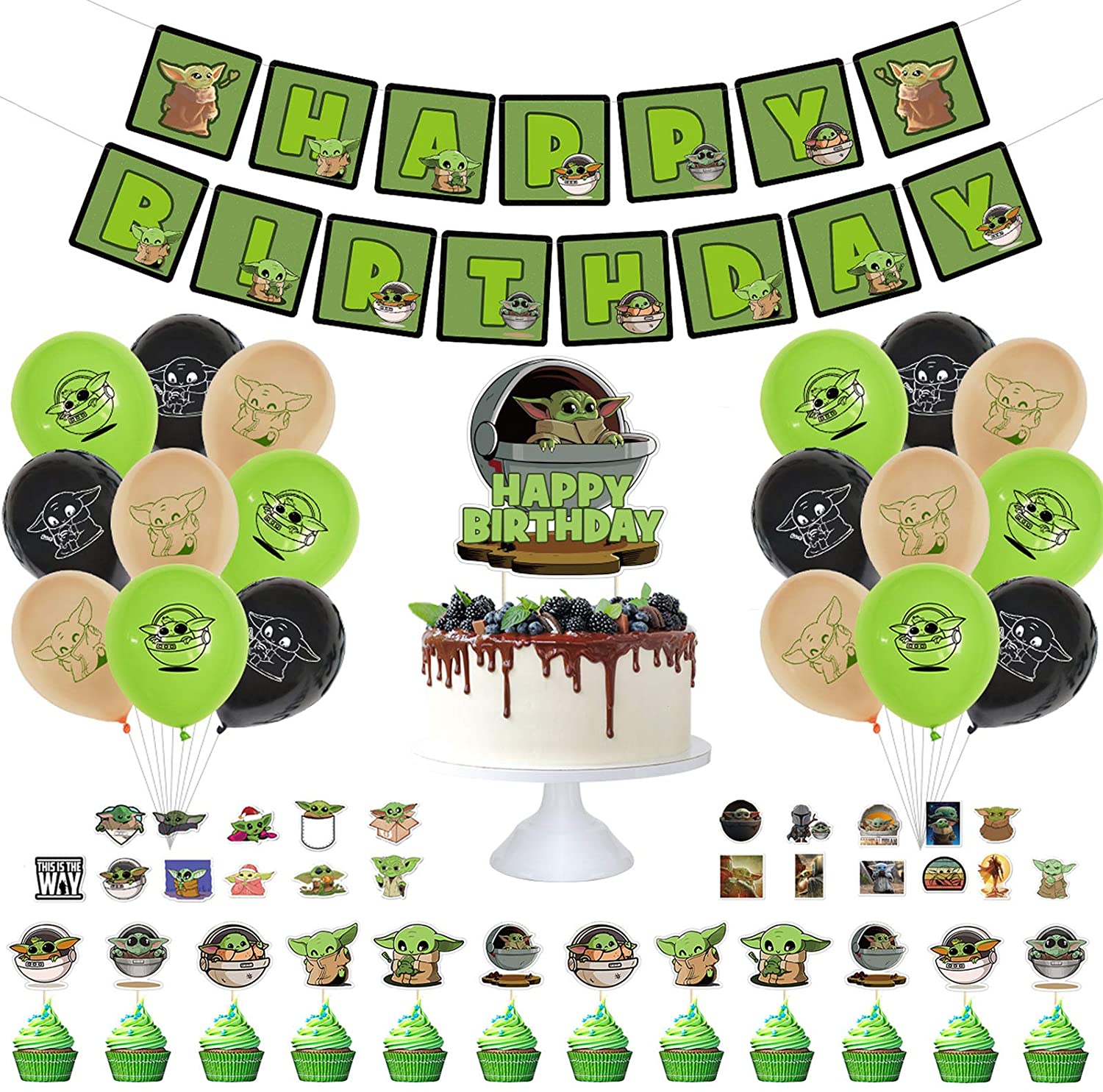 Baby Yoda Birthday Decorations