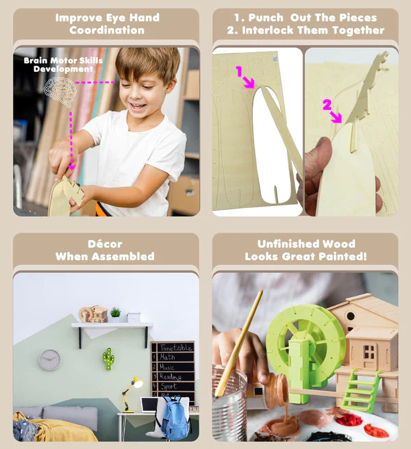 Water Mill Wooden 3-D Puzzle