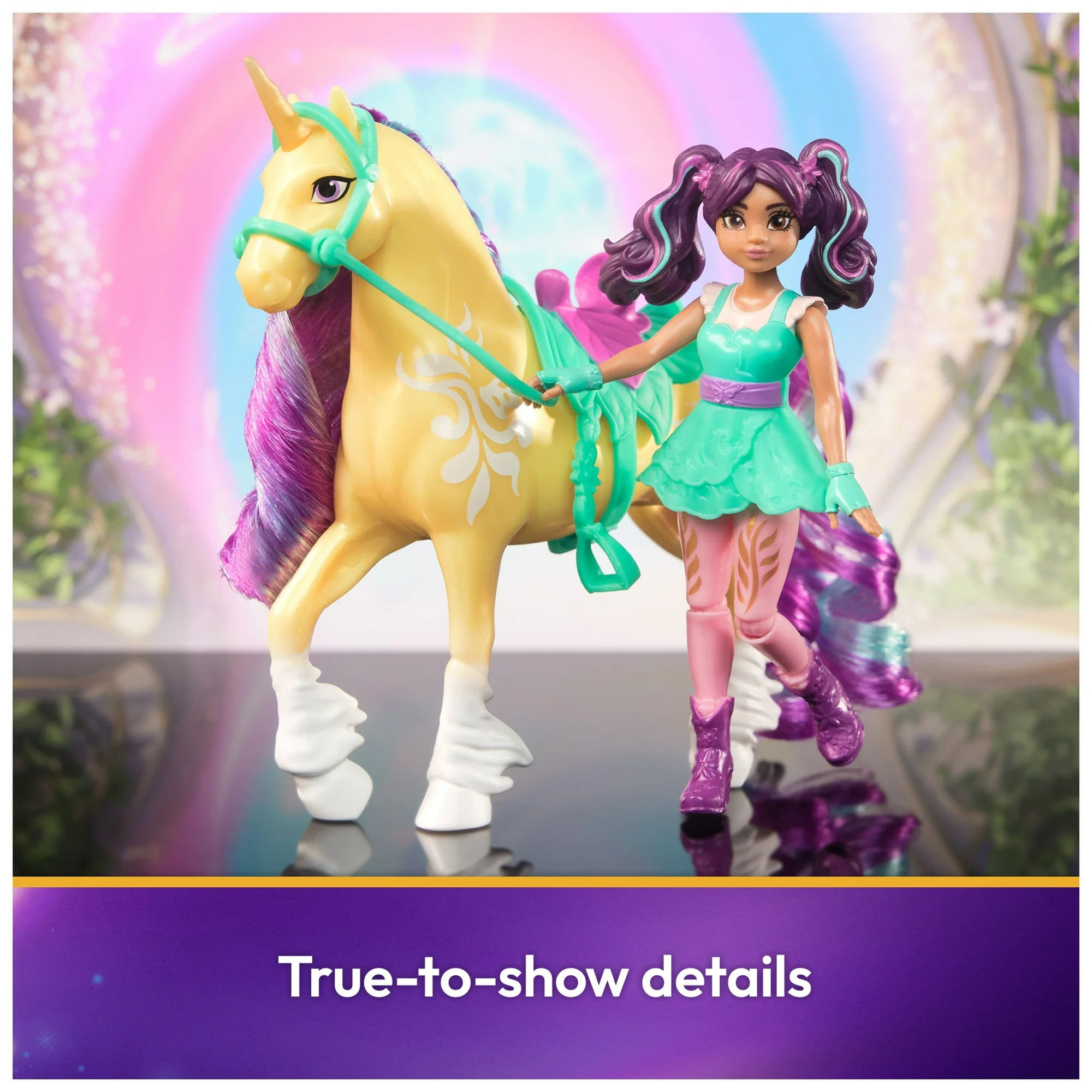 Unicorn Academy Ava & Leaf Ride-On Unicorn Set
