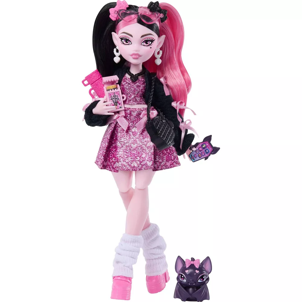 drac Monster High Draculaura Doll with Count Fabulous & Accessories