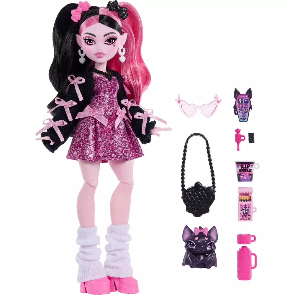 drac2 Monster High Draculaura Doll with Count Fabulous & Accessories
