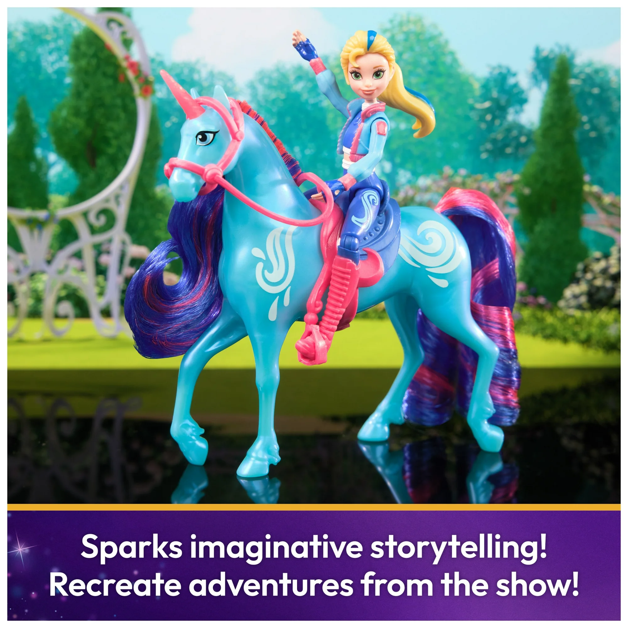 Unicorn Academy Isabel & River Ride-On Unicorn Set