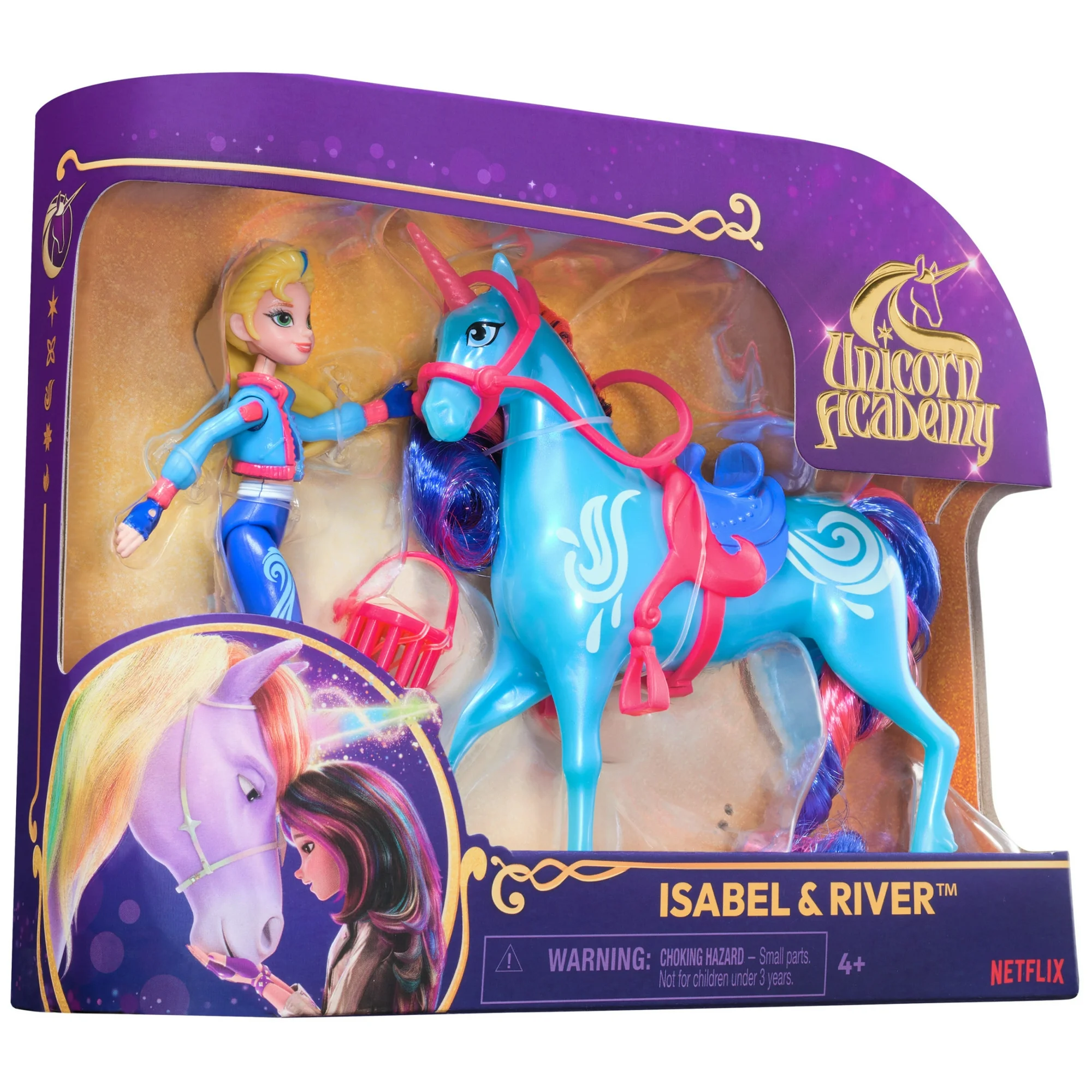 Unicorn Academy Isabel & River Ride-On Unicorn Set