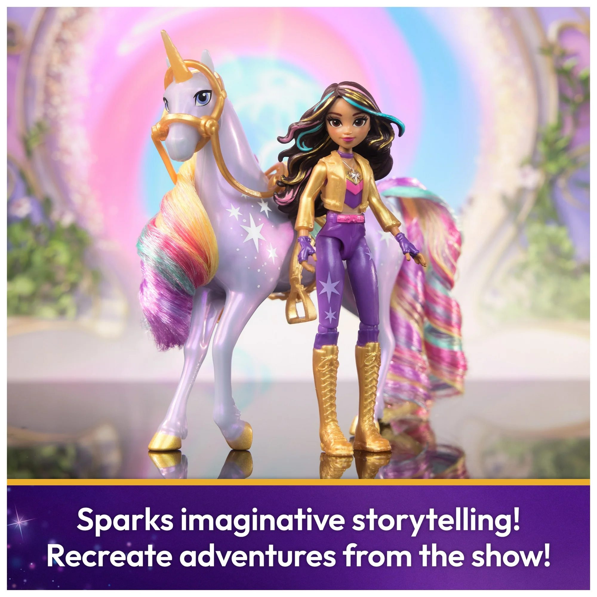 soph4 Unicorn Academy Sophia & Wildstar Ride-On Unicorn Set