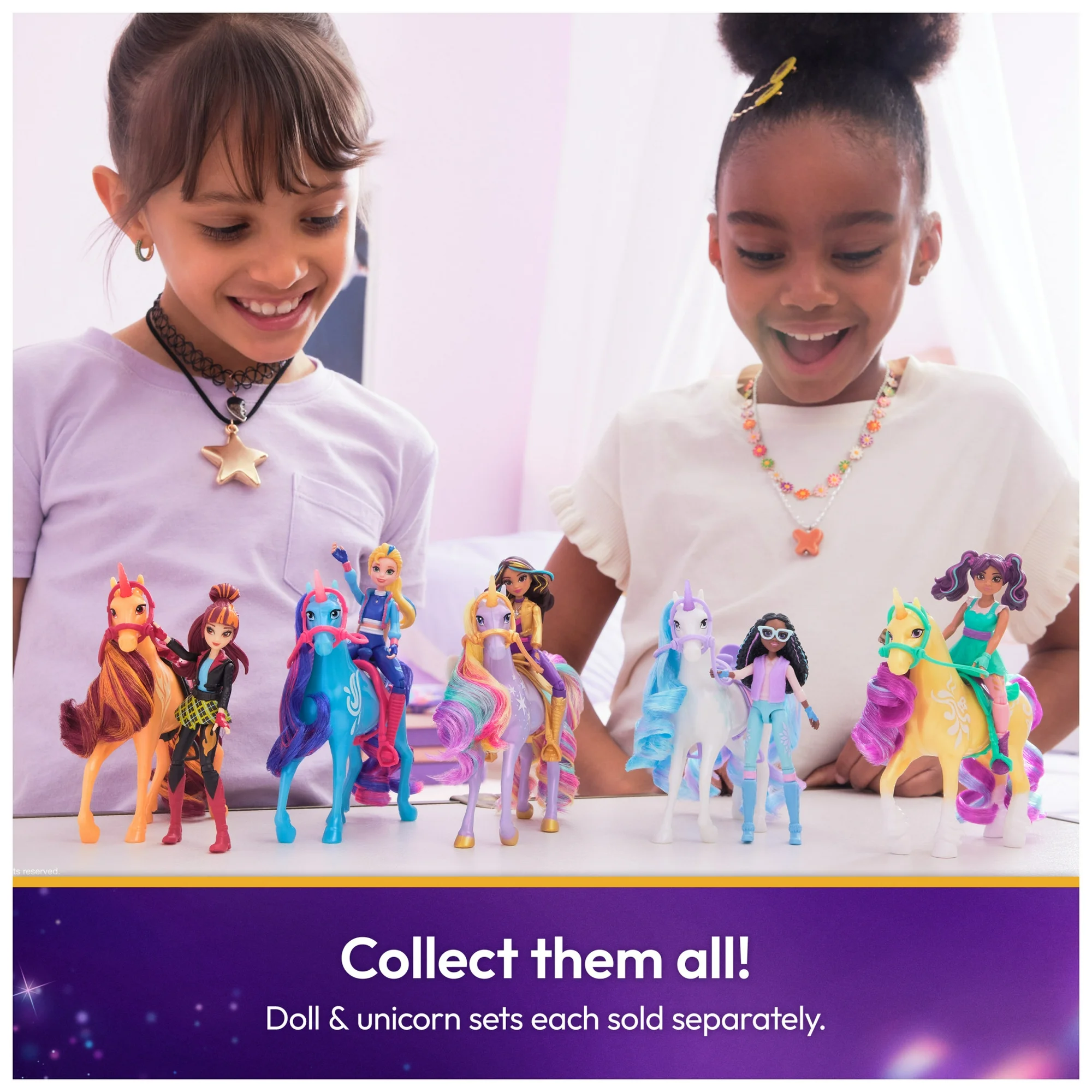 Unicorn Academy Ava & Leaf Ride-On Unicorn Set