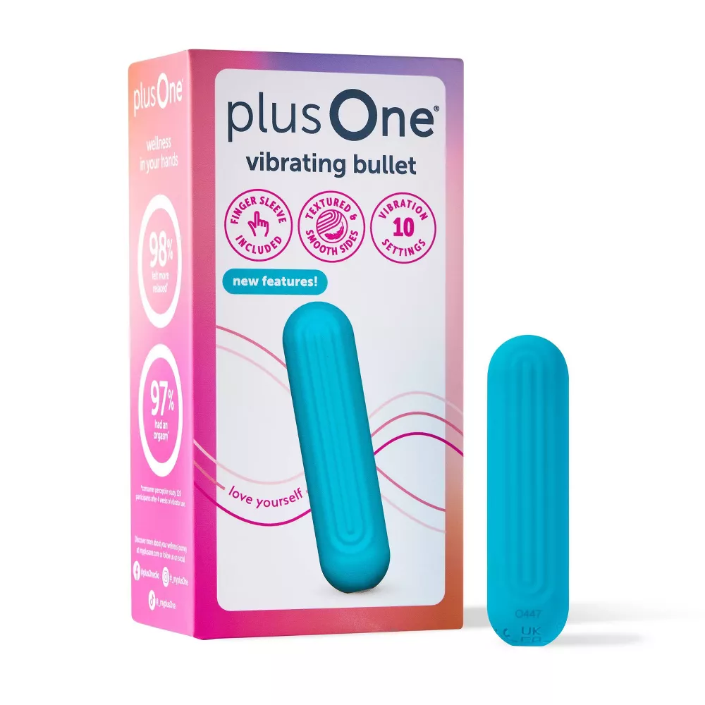 teal PlusOne Waterproof and Rechargeable Vibrating Bullet