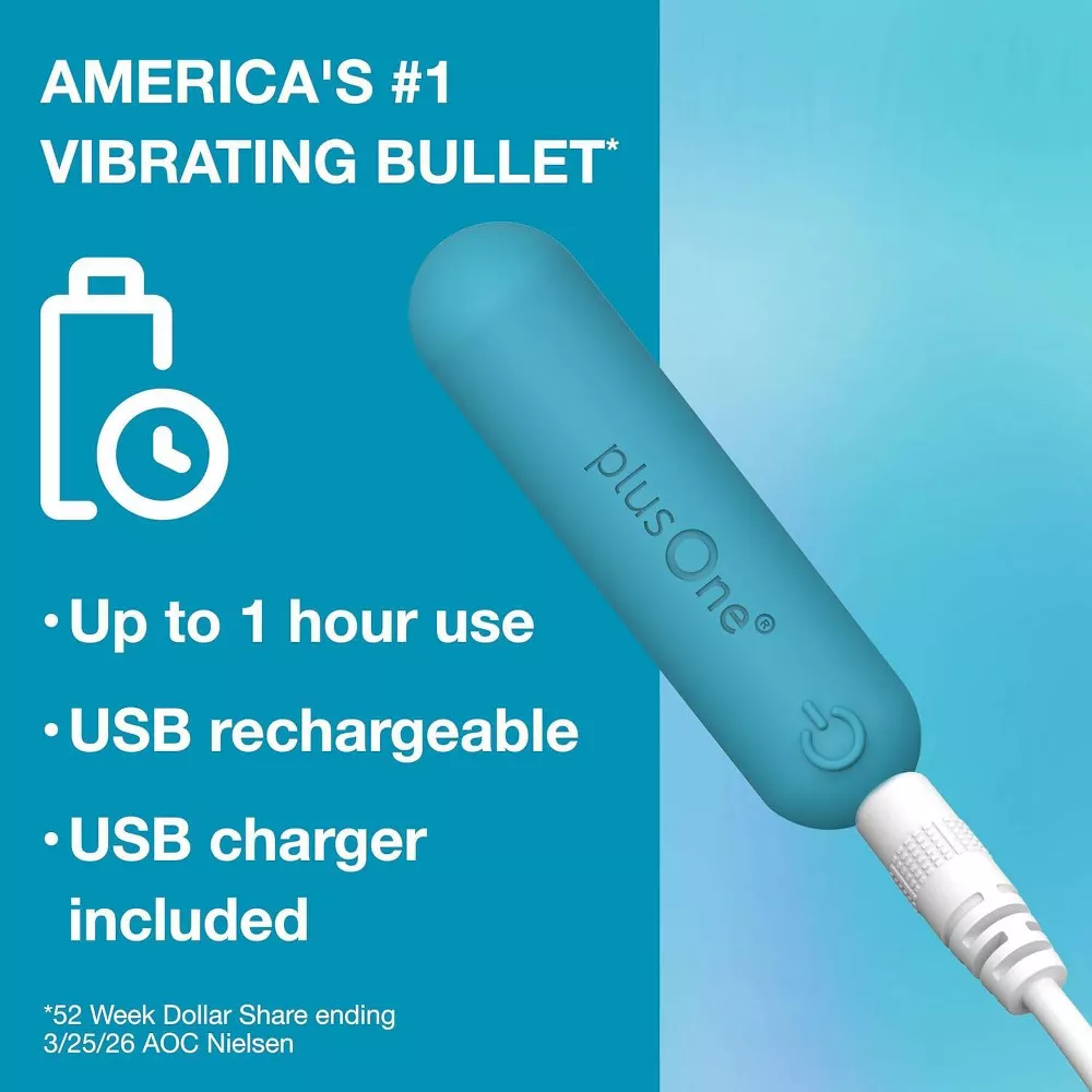 teal3 plusOne Vibrating Bullet | Waterproof Rechargeable Massager