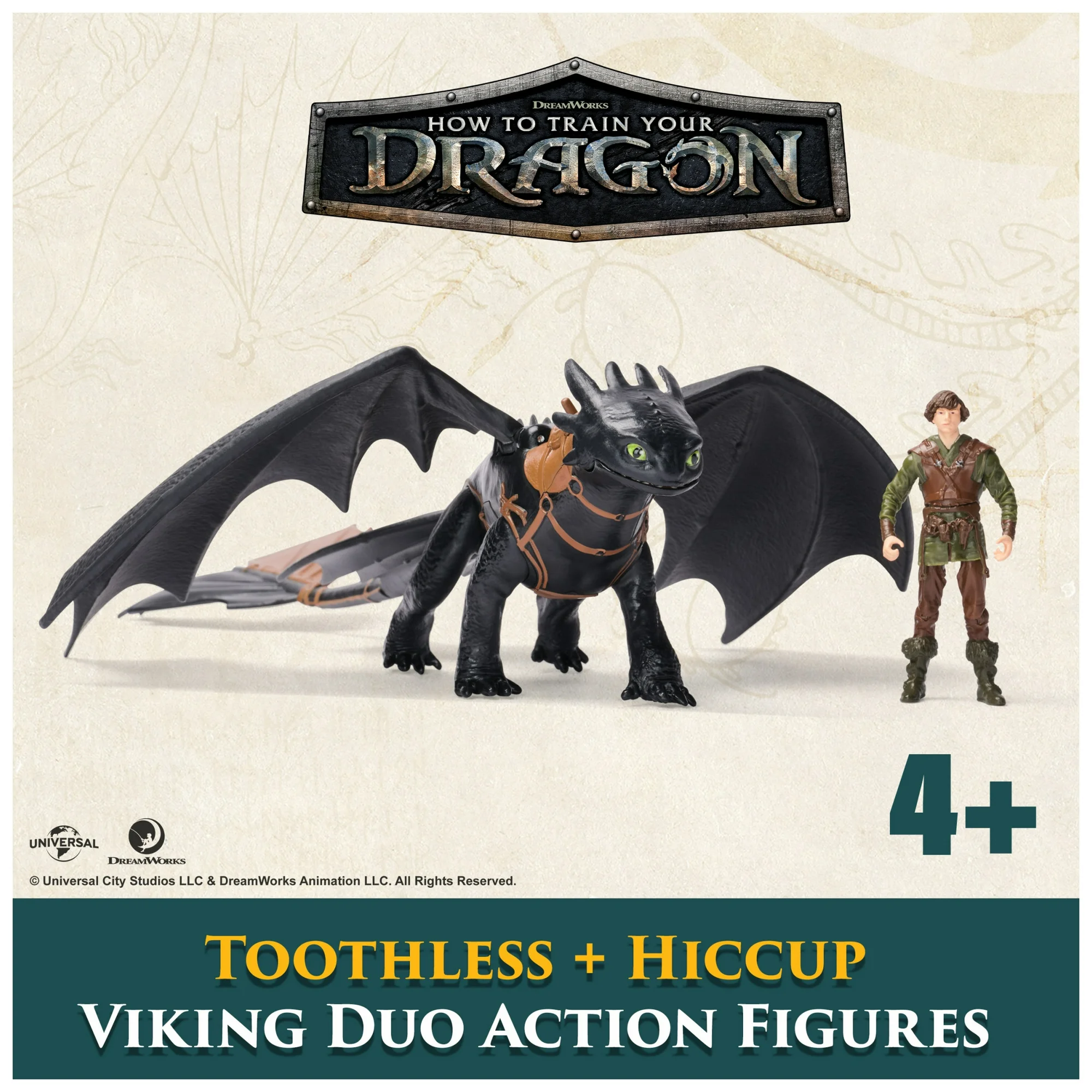 th2 Toothless & Hiccup | DreamWorks Dragons Viking Duo Figures