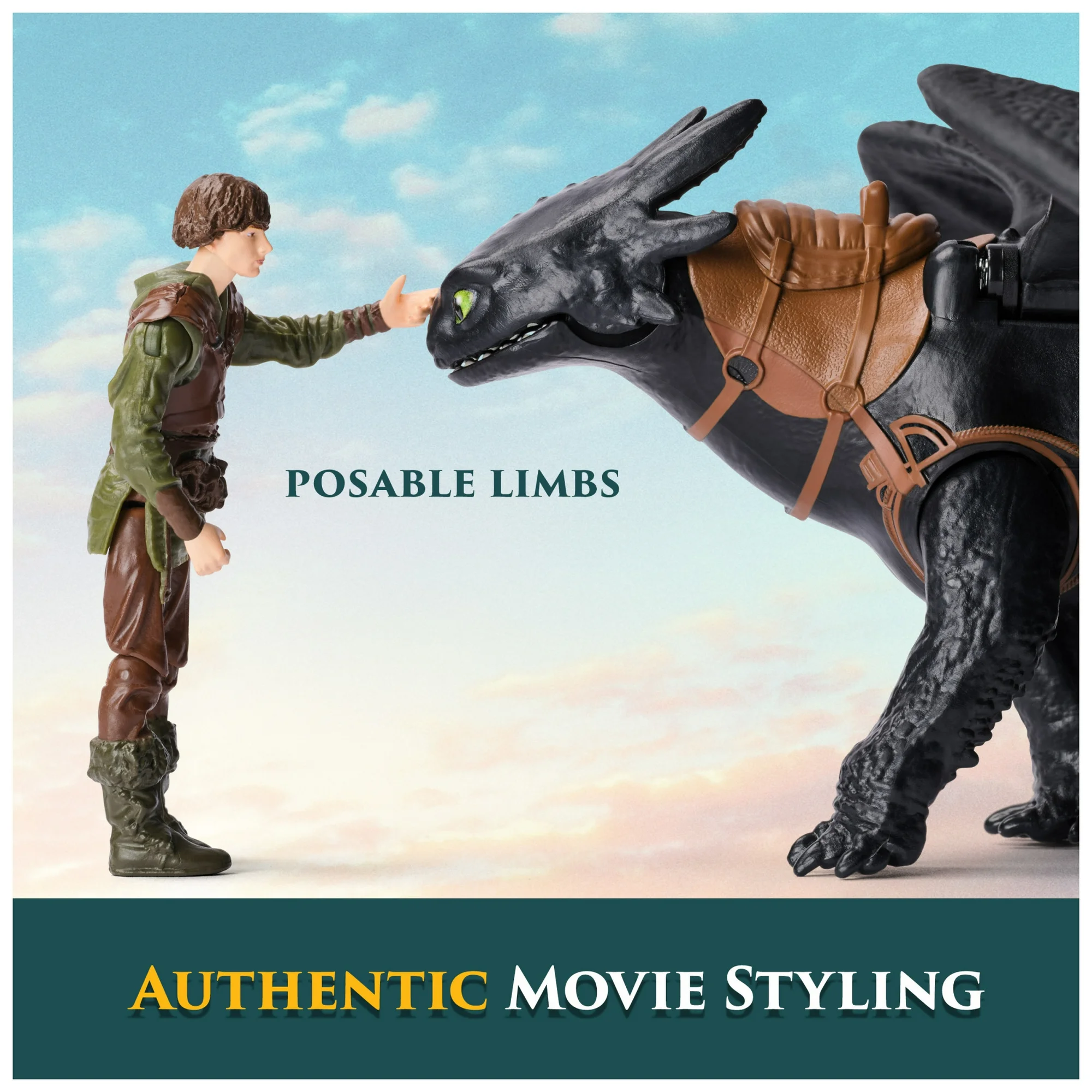 th3 Toothless & Hiccup | DreamWorks Dragons Viking Duo Figures