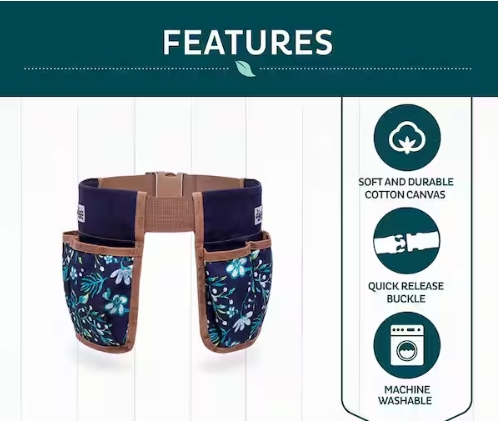 Screenshot_5-5-2026_20326_www.homedepot.com Digz Women's Midnight Floral Canvas Gardening Tool Belt