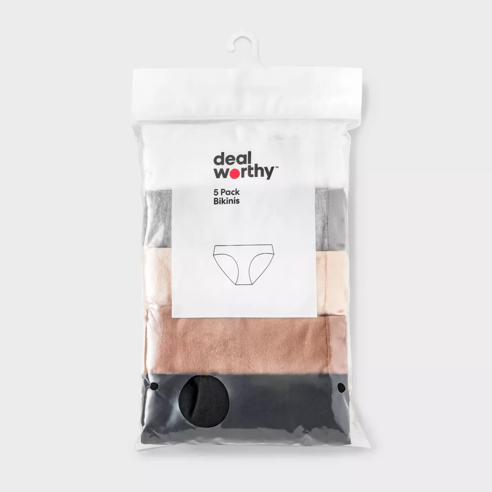 deal1 Women's 5pk Cotton Blend Bikini Underwear | DealWorthy™