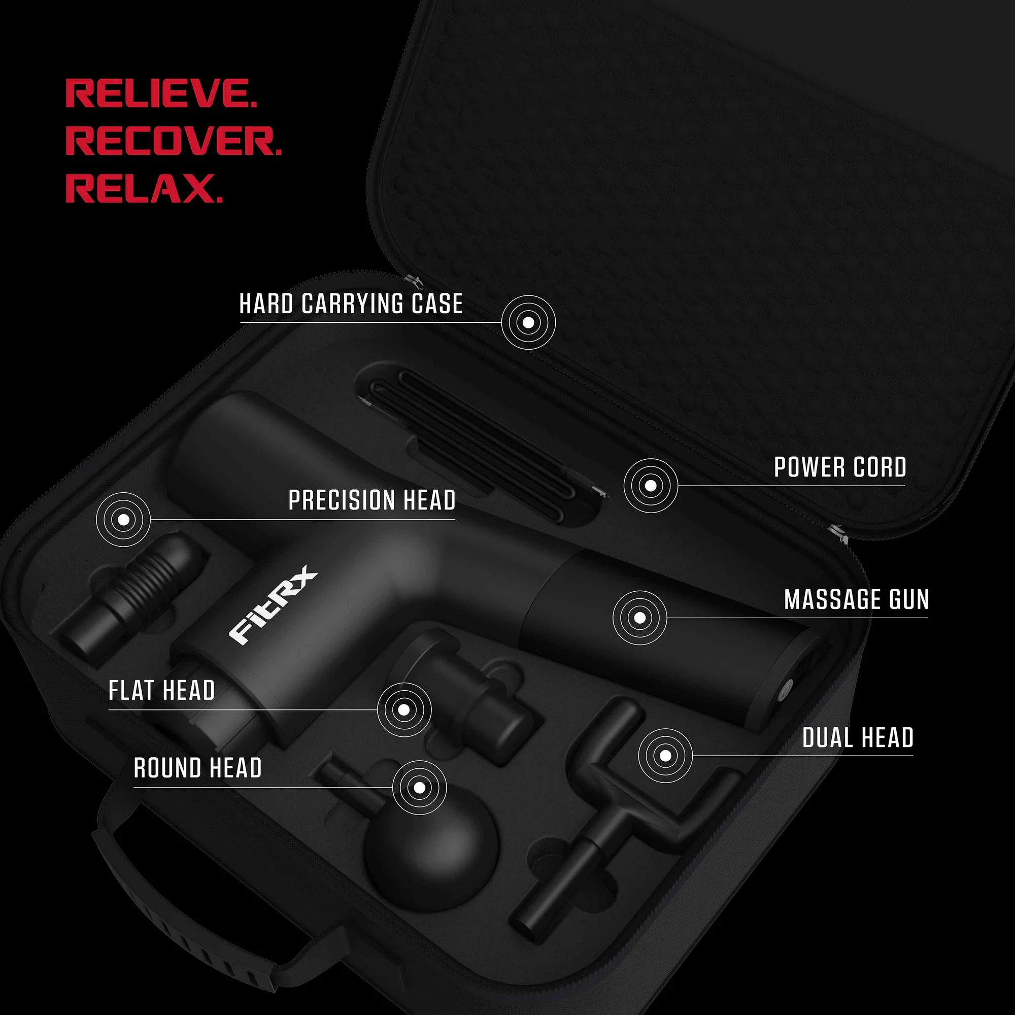 fit1 FitRx Handheld Percussion Massager | Deep Tissue Massager