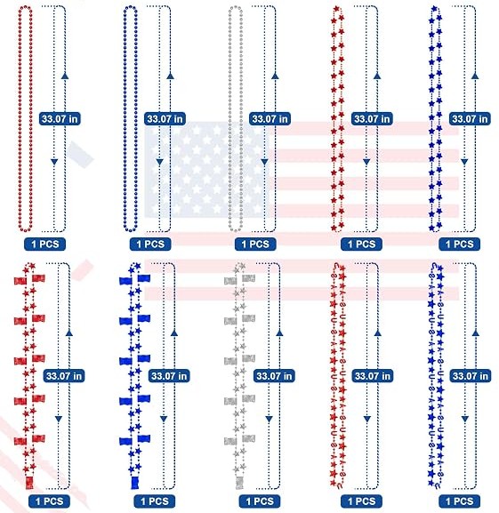 81TjNTBL8QL._AC_SX679_ Claire's 6pcs 4th of July Bead Necklaces