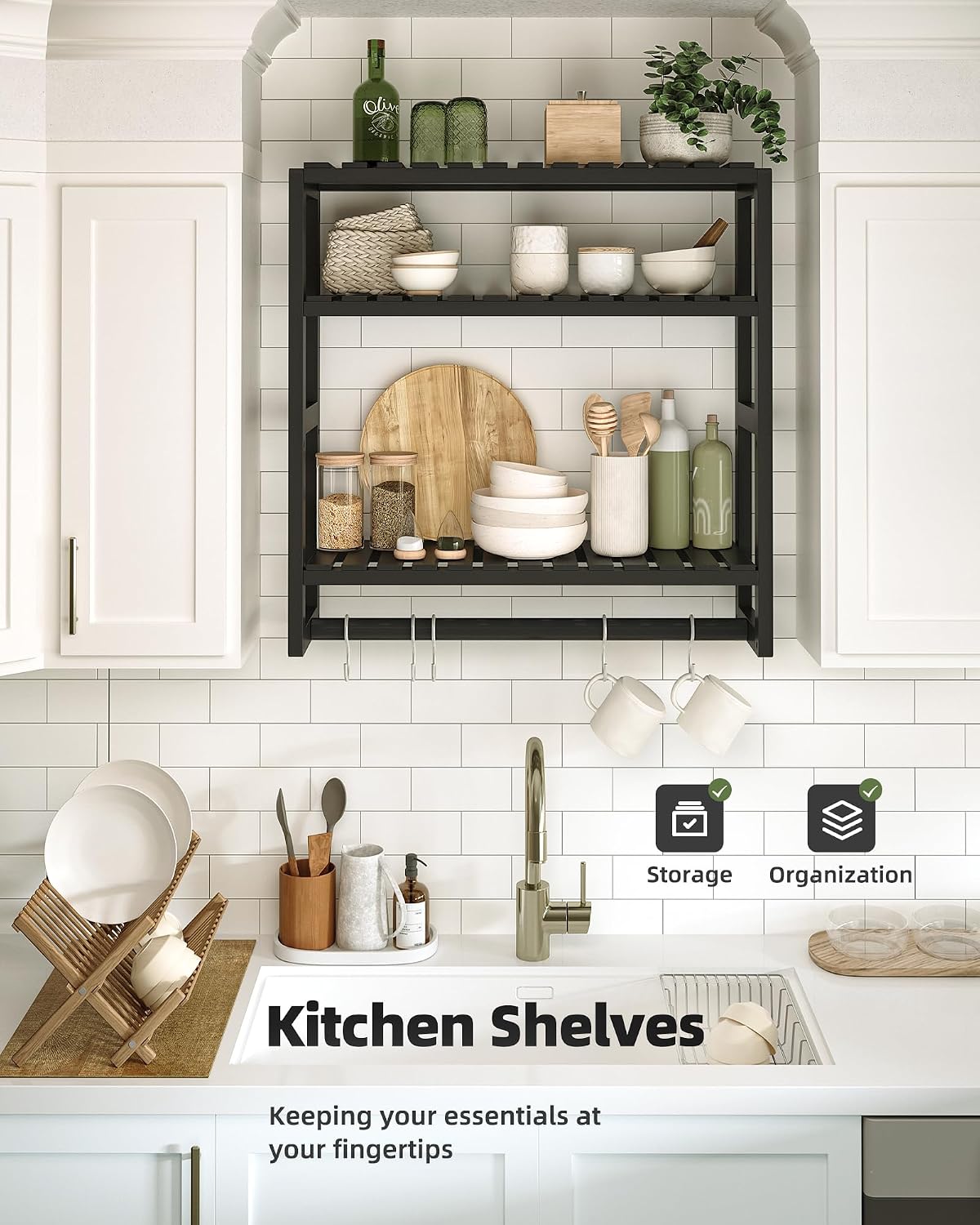 Galood Over Toilet Storage Shelf | Bamboo Bathroom Organizer