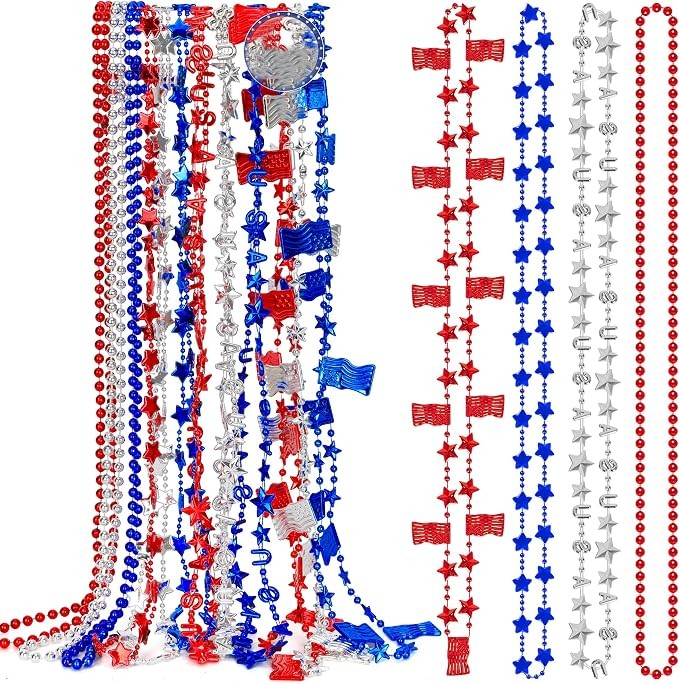 91AfrlazyKL._AC_SX679_ Claire's 6pcs 4th of July Bead Necklaces