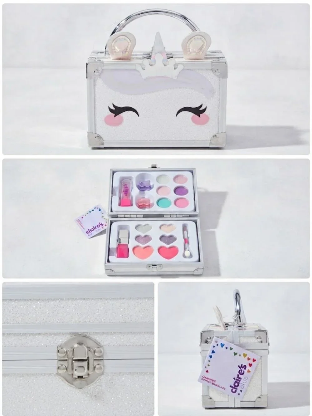 UNI2 Claire's Club Unicorn Glitter Lock Box Makeup Set