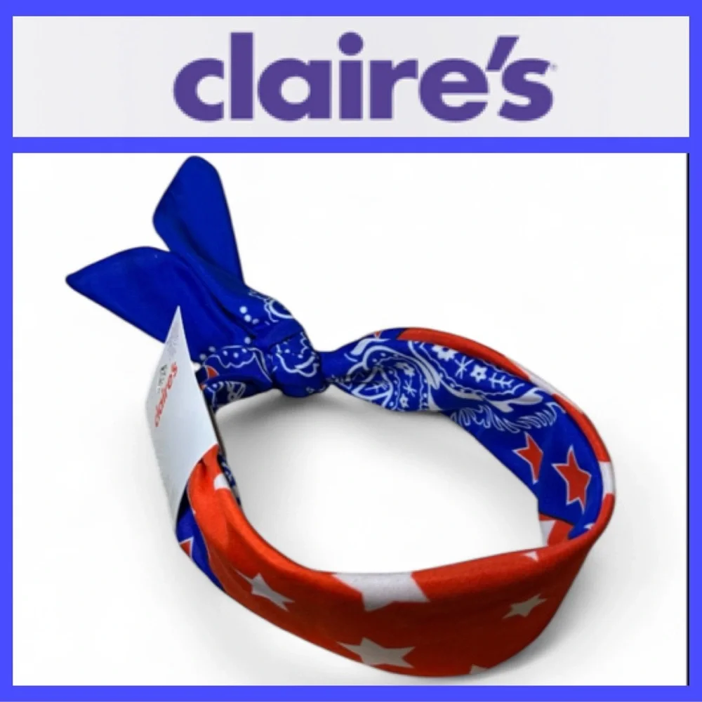 Claire's 4th of July Bandana Headband | Stars Hair Accessory