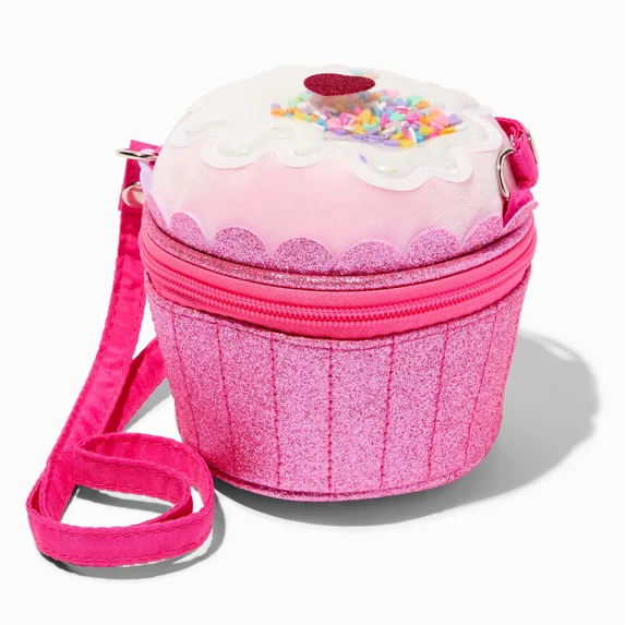 pink Claire's Club Pink Cupcake Crossbody Bag | Kids Shoulder Purse