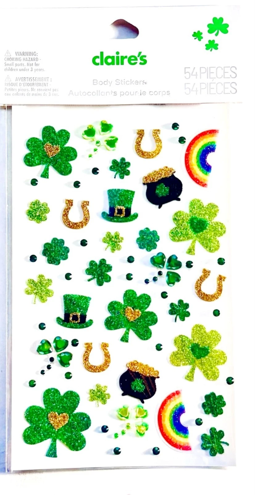 s-l1600 (1) Claire's Shamrock Body Stickers