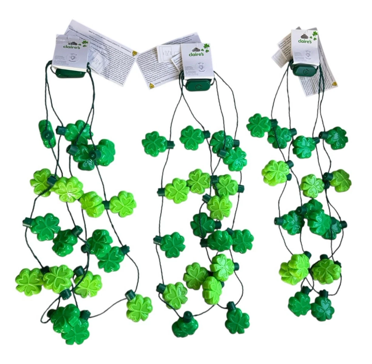 s-l1600 (3) Claire's LED Light Up Shamrock Necklaces