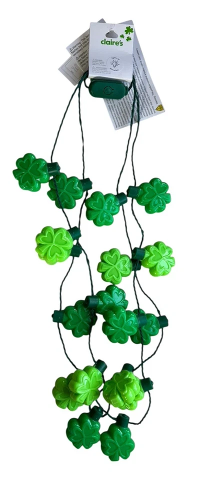 s-l960 (2) Claire's LED Light Up Shamrock Necklaces | Set of 2