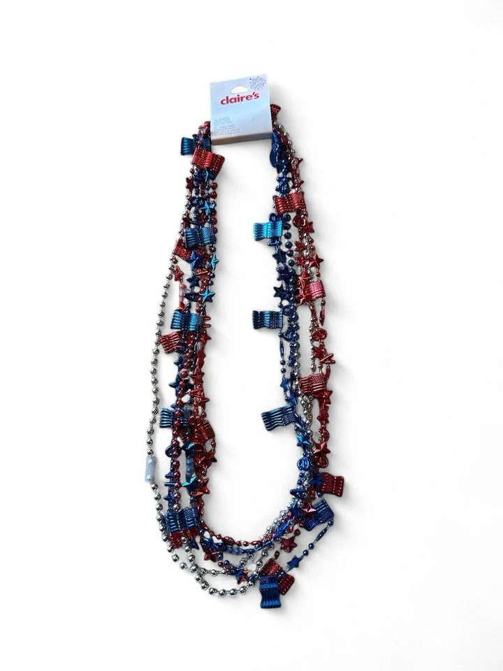s-l960 Claire's 6pcs 4th of July Bead Necklackes
