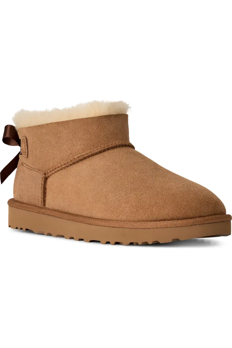 ugg Ultra Mini Bailey Bow Genuine Shearling Boot | UGG